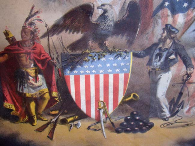 A colored lithograph of The Arms of the United States of America published in 1864